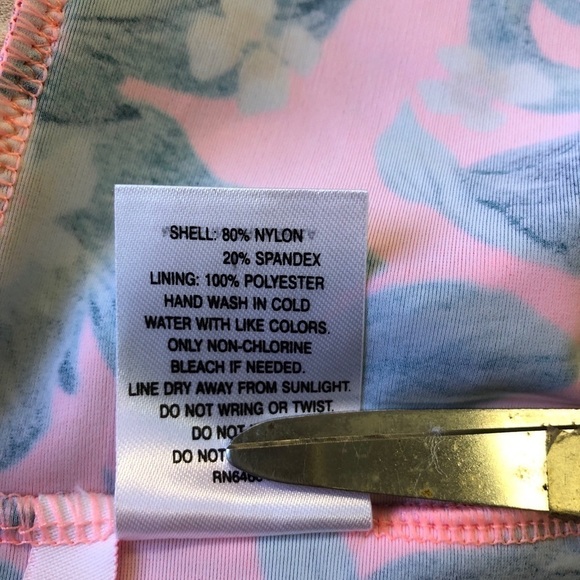 Nwt Vanilla Beach Neon Pink Floral Tankini Large - Picture 6 of 7